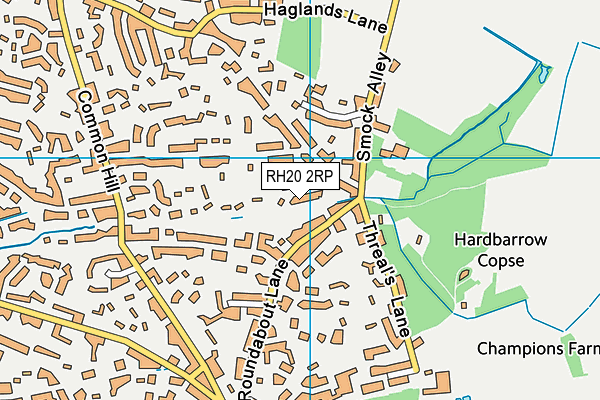 RH20 2RP map - OS VectorMap District (Ordnance Survey)