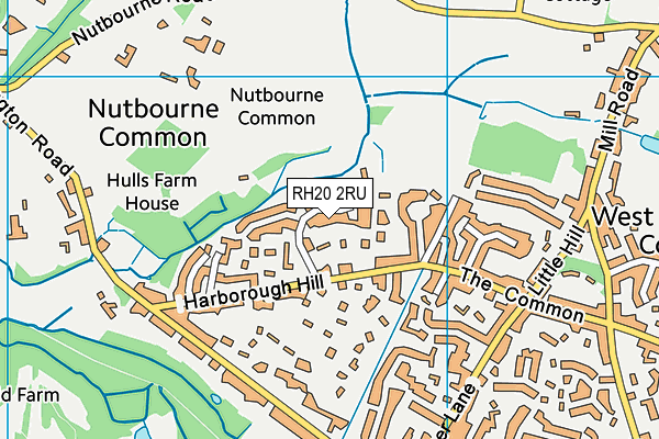 RH20 2RU map - OS VectorMap District (Ordnance Survey)