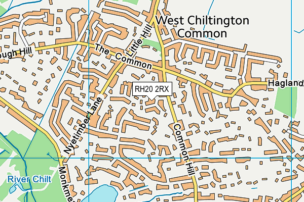 RH20 2RX map - OS VectorMap District (Ordnance Survey)