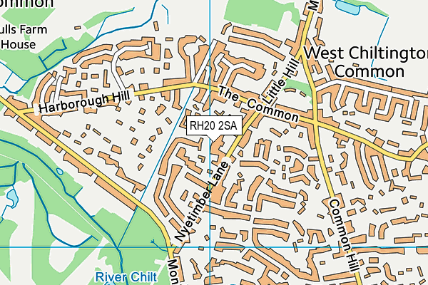 RH20 2SA map - OS VectorMap District (Ordnance Survey)