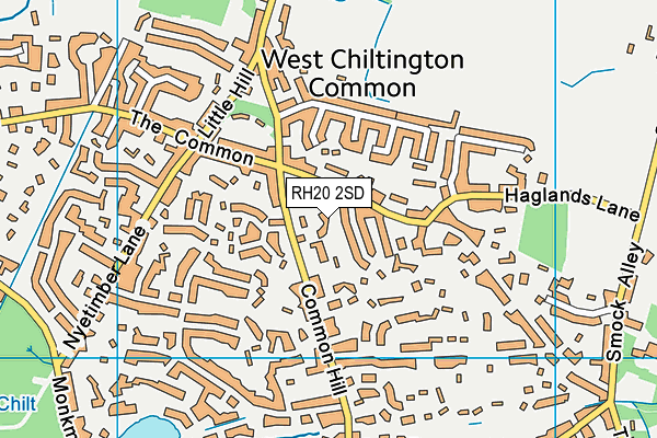 RH20 2SD map - OS VectorMap District (Ordnance Survey)