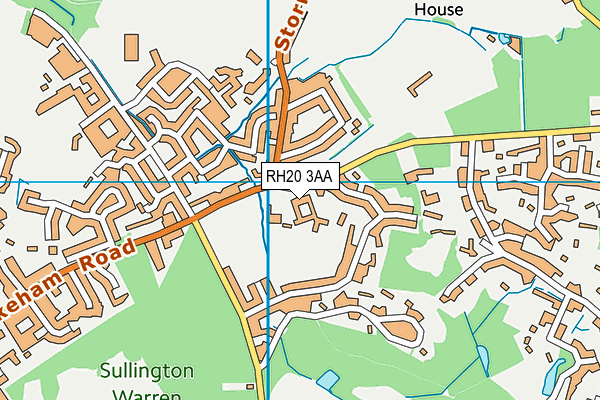 Steyning Grammar School (Rock Road Campus) map (RH20 3AA) - OS VectorMap District (Ordnance Survey)