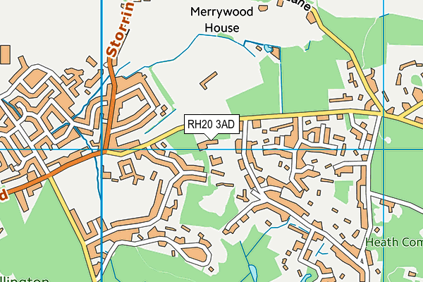 RH20 3AD map - OS VectorMap District (Ordnance Survey)