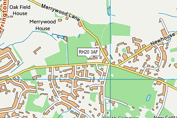 RH20 3AF map - OS VectorMap District (Ordnance Survey)