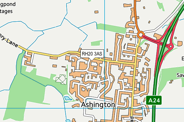 RH20 3AS map - OS VectorMap District (Ordnance Survey)
