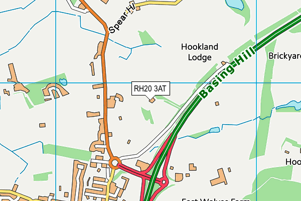 RH20 3AT map - OS VectorMap District (Ordnance Survey)