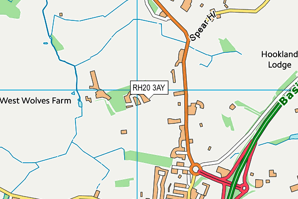 RH20 3AY map - OS VectorMap District (Ordnance Survey)