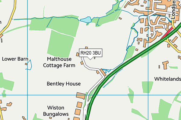 RH20 3BU map - OS VectorMap District (Ordnance Survey)