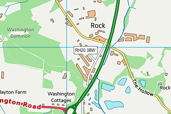 RH20 3BW map - OS VectorMap District (Ordnance Survey)