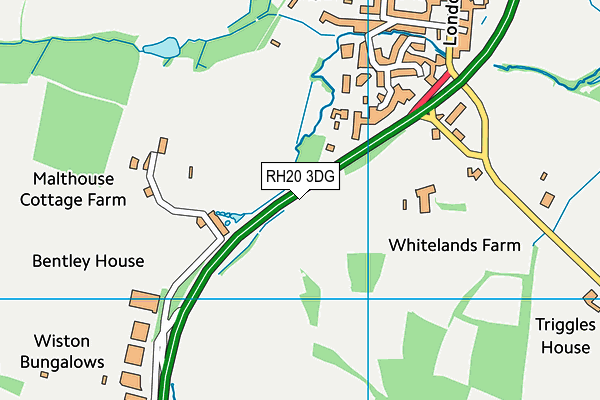 RH20 3DG map - OS VectorMap District (Ordnance Survey)