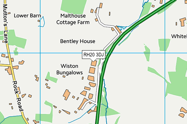 RH20 3DJ map - OS VectorMap District (Ordnance Survey)