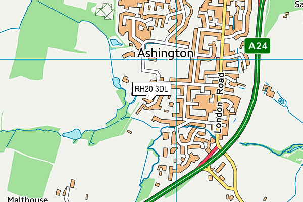 RH20 3DL map - OS VectorMap District (Ordnance Survey)