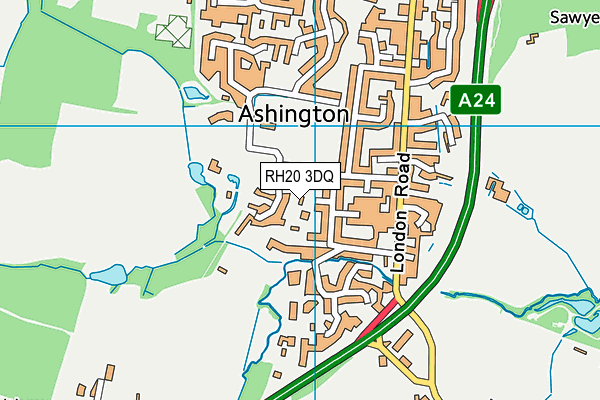 RH20 3DQ map - OS VectorMap District (Ordnance Survey)