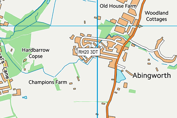 RH20 3DT map - OS VectorMap District (Ordnance Survey)