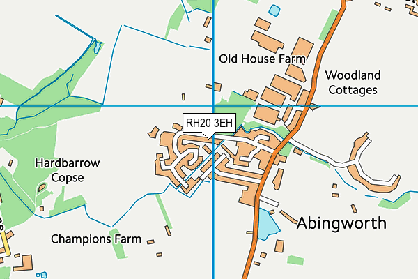 High Bar Lane map (RH20 3EH) - OS VectorMap District (Ordnance Survey)