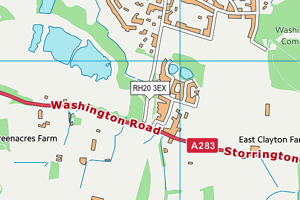 RH20 3EX map - OS VectorMap District (Ordnance Survey)