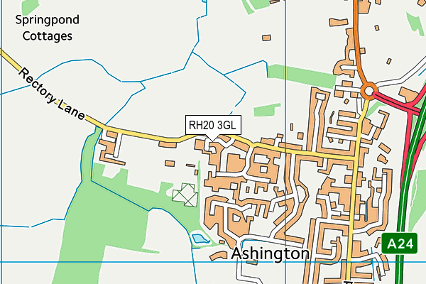 RH20 3GL map - OS VectorMap District (Ordnance Survey)