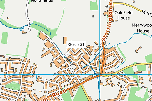 RH20 3GT map - OS VectorMap District (Ordnance Survey)