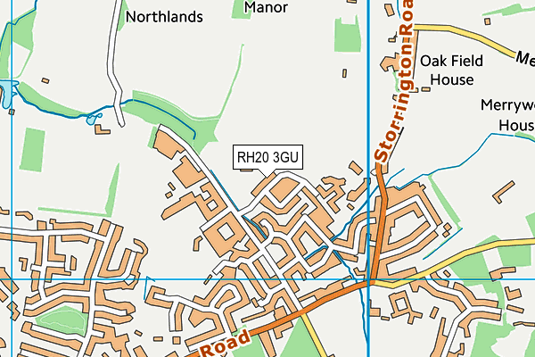 RH20 3GU map - OS VectorMap District (Ordnance Survey)