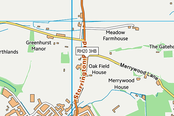 RH20 3HB map - OS VectorMap District (Ordnance Survey)