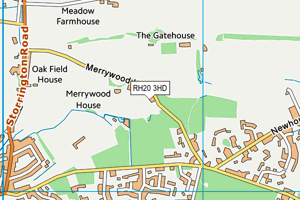 RH20 3HD map - OS VectorMap District (Ordnance Survey)