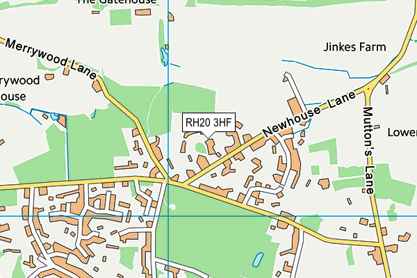 RH20 3HF map - OS VectorMap District (Ordnance Survey)
