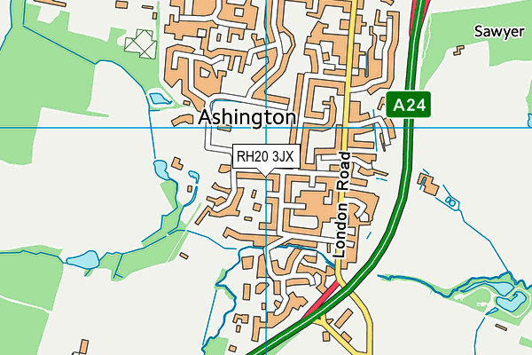 RH20 3JX map - OS VectorMap District (Ordnance Survey)