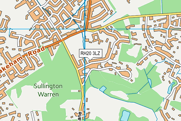 RH20 3LZ map - OS VectorMap District (Ordnance Survey)