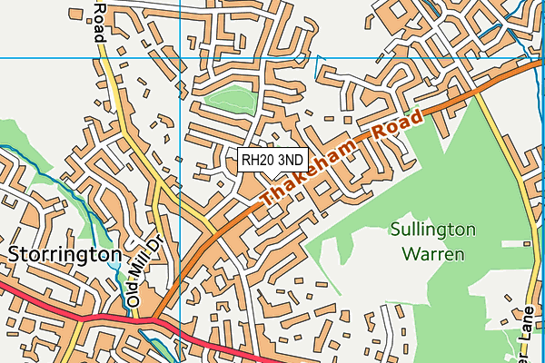 RH20 3ND map - OS VectorMap District (Ordnance Survey)