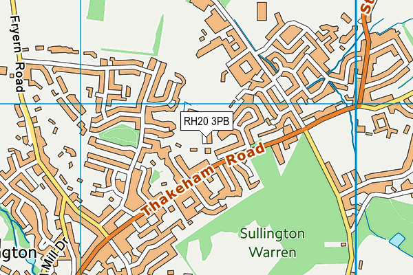 RH20 3PB map - OS VectorMap District (Ordnance Survey)