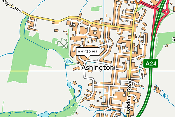 Ashington Community Centre map (RH20 3PG) - OS VectorMap District (Ordnance Survey)