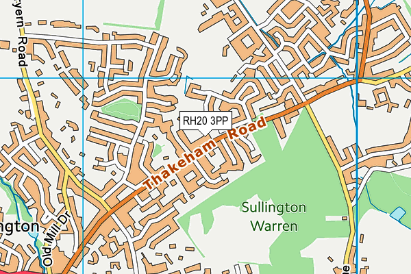 Sullington Parish Hall map (RH20 3PP) - OS VectorMap District (Ordnance Survey)