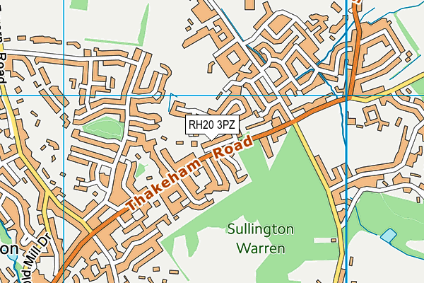 RH20 3PZ map - OS VectorMap District (Ordnance Survey)