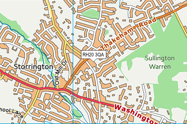 RH20 3QA map - OS VectorMap District (Ordnance Survey)
