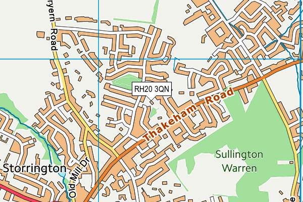 RH20 3QN map - OS VectorMap District (Ordnance Survey)
