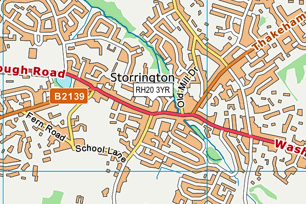 RH20 3YR map - OS VectorMap District (Ordnance Survey)