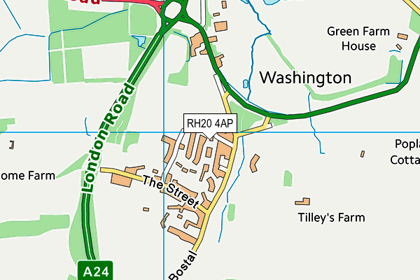Washington Recreation Ground map (RH20 4AP) - OS VectorMap District (Ordnance Survey)