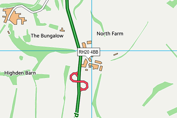 RH20 4BB map - OS VectorMap District (Ordnance Survey)