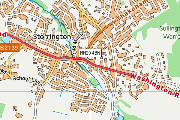 RH20 4BN map - OS VectorMap District (Ordnance Survey)