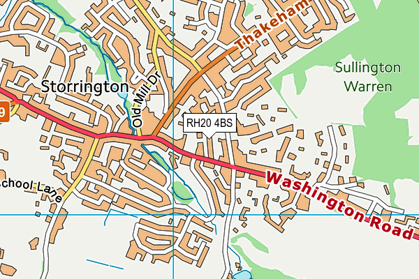 RH20 4BS map - OS VectorMap District (Ordnance Survey)