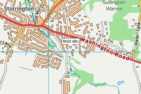 RH20 4BU map - OS VectorMap District (Ordnance Survey)