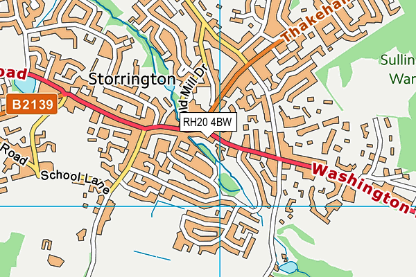 RH20 4BW map - OS VectorMap District (Ordnance Survey)