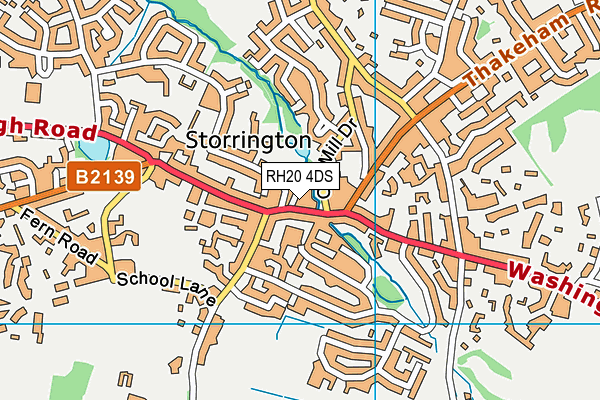 RH20 4DS map - OS VectorMap District (Ordnance Survey)