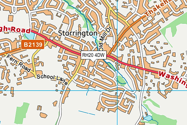 RH20 4DW map - OS VectorMap District (Ordnance Survey)