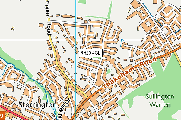 RH20 4GL map - OS VectorMap District (Ordnance Survey)