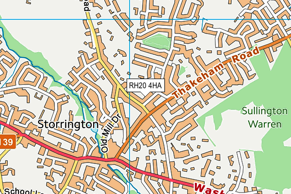 RH20 4HA map - OS VectorMap District (Ordnance Survey)