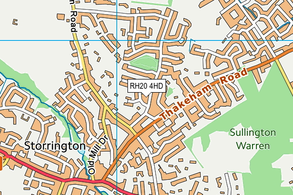 RH20 4HD map - OS VectorMap District (Ordnance Survey)