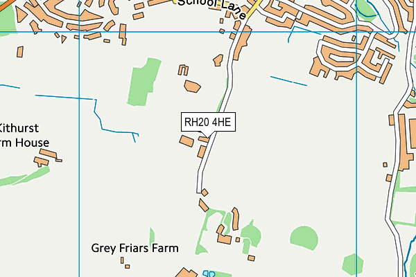 Storrington  Lawn Tennis Club map (RH20 4HE) - OS VectorMap District (Ordnance Survey)
