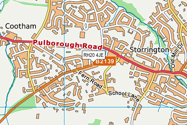 RH20 4JE map - OS VectorMap District (Ordnance Survey)