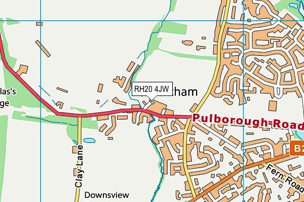 RH20 4JW map - OS VectorMap District (Ordnance Survey)